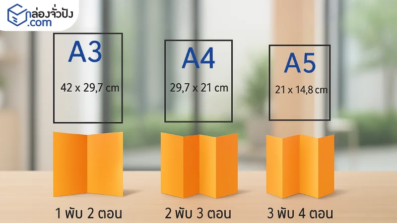 ขนาดกระดาษ A3, A4, A5 สำหรับพิมพ์โบรชัวร์และแผ่นพับ